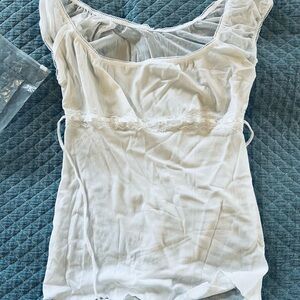 New! White Lace Trim Tank Top